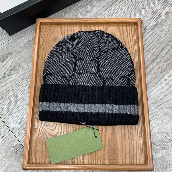 

new designer winter ski beanie men and women fashion design knit hat autumn wool hat letter plaid warm skull hats, Blue;gray