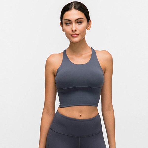 

gym running crop women fitness soft nylon yoga sport bras anti-sweat padded workout brassiere outfit
