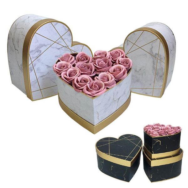 

gift wrap 3pcs florist hat boxes heart shaped candy bucket box packaging party valentine's day flowers gifts living vase