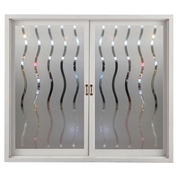 

window stickers 1/2/3m privacy no glue self adhesive film frosted static on the wave bathroom