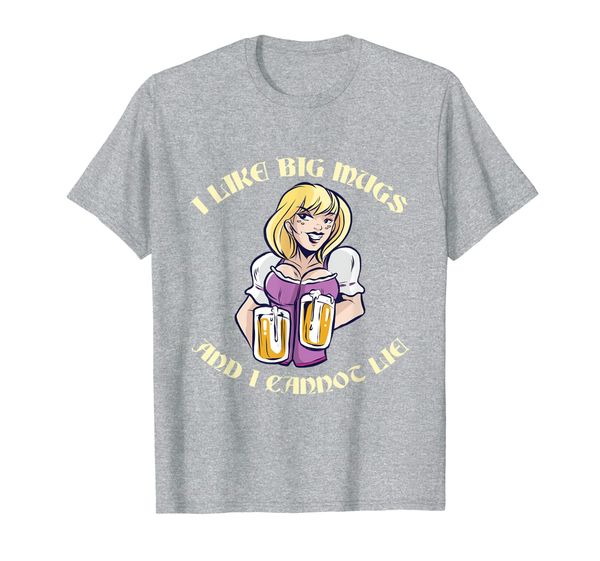 

i like big mugs and cannot lie oktoberfest beer drinker gift t-shirt, White;black