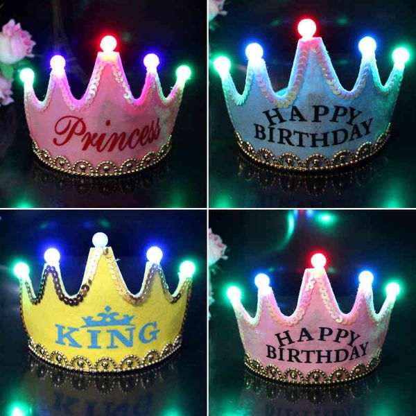

hats children's party supplies prince crown cake led luminous hoop dress up
