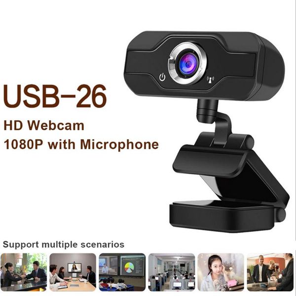 

1080p webcam built-in microphone widescreen video work home accessories usb driver web camera for pc tv webcams