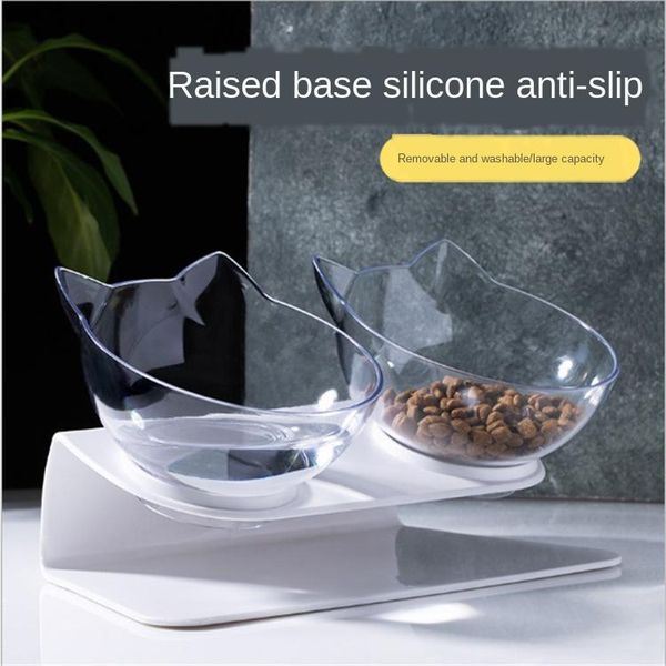 

sale non-slip cat bowls double with raised stand pet and water for cats dogs feeders bowl supplies &