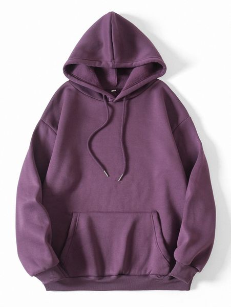 

kangaroo pocket thermal lined drawstring hoodie x6pj#, White;black