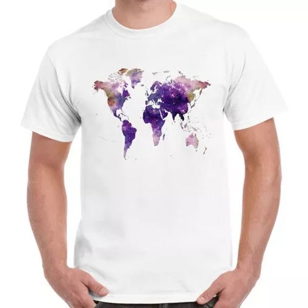 

world map galaxy space cool hipster men women retro t shirt 2499, White;black