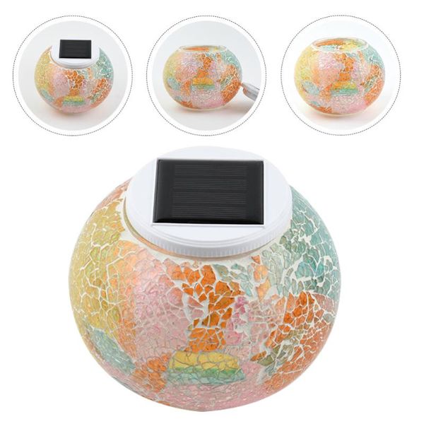 

solar lamps 1pc decorative mosaic jar shape spotlight led lamp outdoor ornament