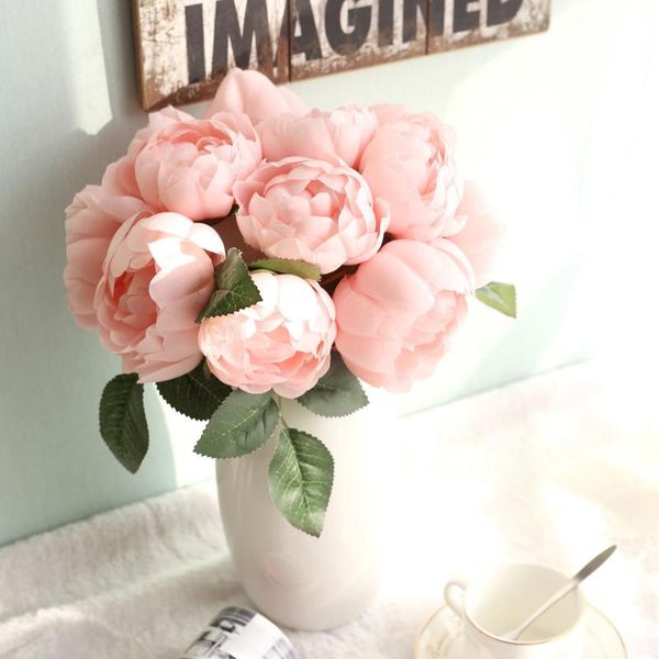 

decorative flowers & wreaths artificial peony silk flower 1 bouquet 6 heads blooming fake home table wedding decoration bouquet#y20