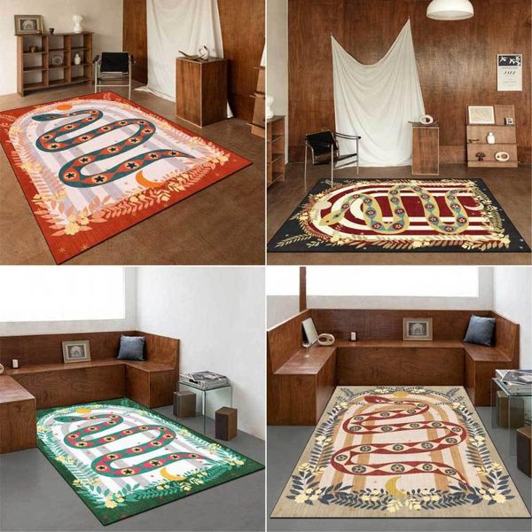 

carpets fashion serpentine arch rug flowers and ethnic style black red green floor mats living room bedroom bedside area non-slip carpet