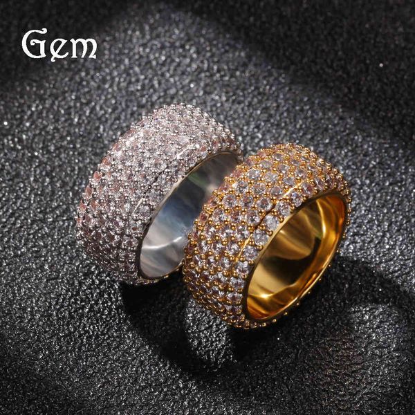 

ring selling diamond gold-plated micro zircon hip hop fashion couple, Silver