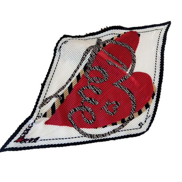 

scarves women's small silk square scarf four seasons turban 70cm pleated twill heart stretchy neckerchief headband, Blue;gray