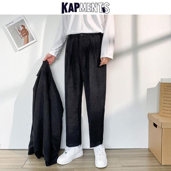 

men's pants kapments men corduroy harajuku baggy sweatpants 2021 mens black korean fashion joggers male streetwear y2k casual trousers