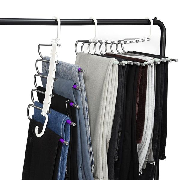 

in 1 pant rack multifunction shelves storage organizer stainless steel wardrobe magic trouser hanger coat organization hangers & racks