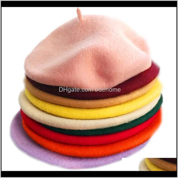

berets hats hats, scarves & gloves fashion aessories drop delivery 2021 winter 100percent wool solid color beret female bonnet women caps la, Blue;gray