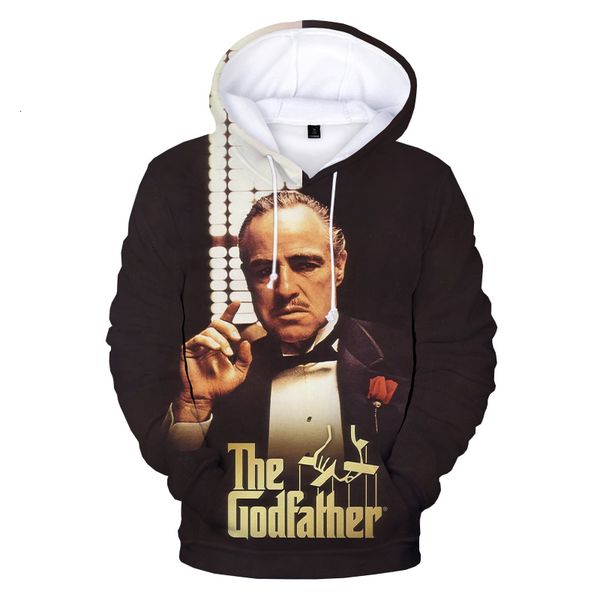 

men's hoodies & sweatshirts the godfather 3d print hoodie gangster movie streetwear oversized men women fashion casual pullover a9h4, Black