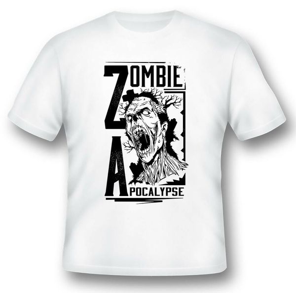 

zombie apocalypse black or white tee, White;black
