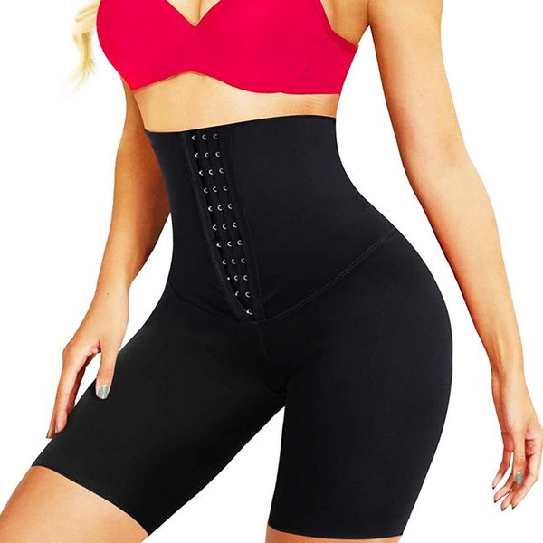 

women's shapers thigh slimmer firm tummy control panties slimming pants women high waist trainer body bodysuits bulifter power shorts, Black;white