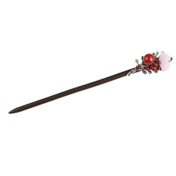 

1pc girl hairpin wooden hair chopstick retro stick hanfu accessory clips & barrettes, Golden;silver