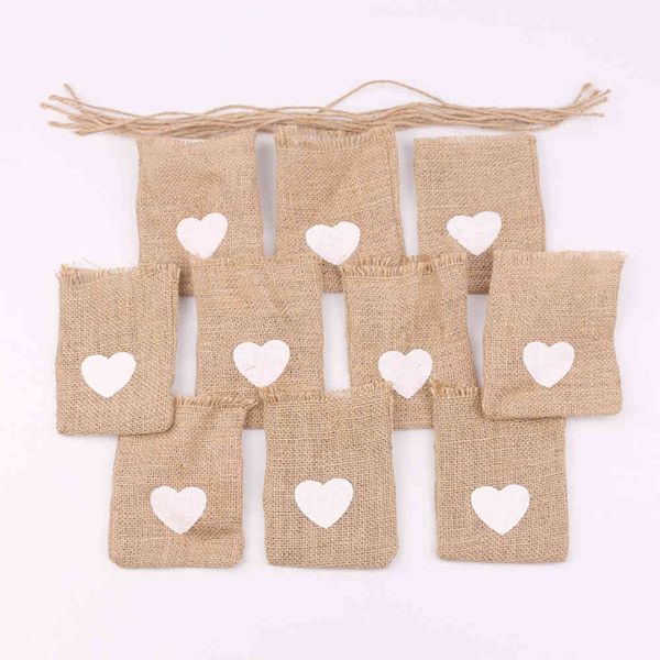 

10pcs natural jute linen jewelry display drawstring pouch box candy bag packaging bags for gift bag /christmas diy, Pink;blue