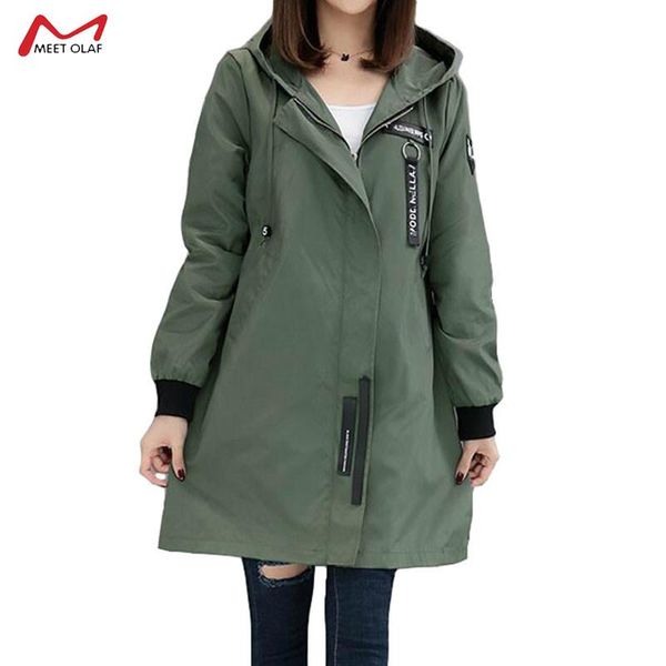 

women's trench coats 2021 spring autumn medium length baseball jacket women fashion loose coat female windbreaker plus size ca3491, Tan;black