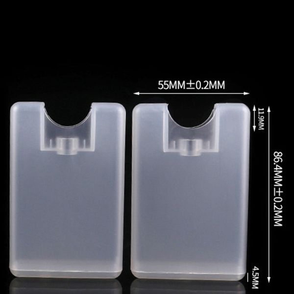 20ml plástico frasco de pulverizador PP cartão forma frascos de perfume plana para recipiente de pulverizador de névoa vazio cosmético