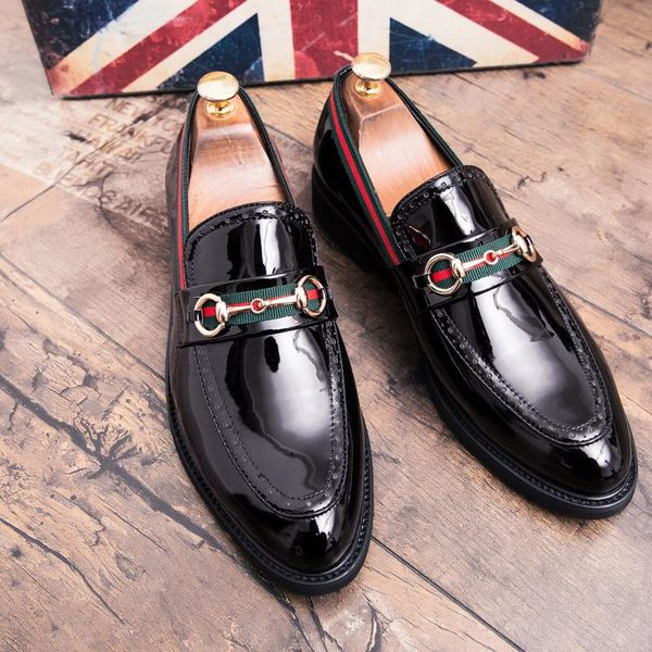 

fashion2021 moccasins luxury black man patent sale comfort dress mens leather on loafers for men men's genuine shoes