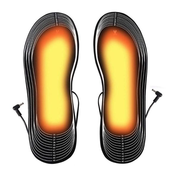 

heated shoe insoles electric foot warming pad feet warmer sock mat winter outdoor sports heating warm socks, Black