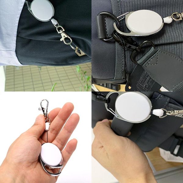 

hooks & rails key ring clip alloy anti-theft chain buckle retractable pull anti lost id card holder