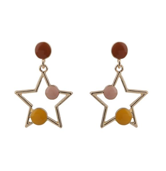 

925 silver needle candy five pointed star girl series short chandelier net red same earrings