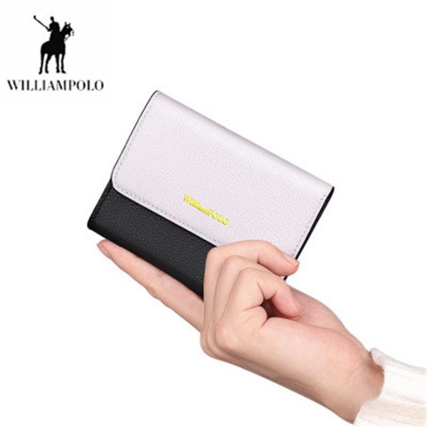 

wallets williampolo women's wallet mini purse women genuine leather ladies change card holder coin small purses portfel damski, Red;black