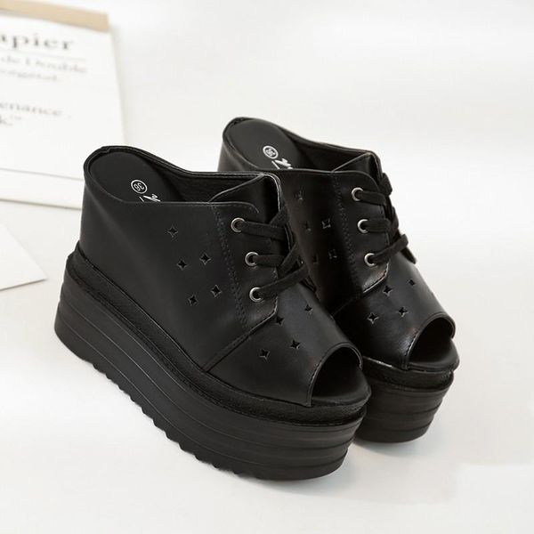 

slippers european and american spring summer 14cm ultra high heel flat cool, Black