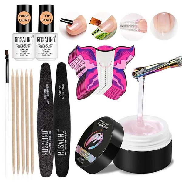 

nail art kits gel extension extensions uv buil der silk fiberglass forms french tips brush tools manicure