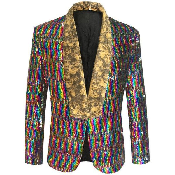

men's suits & blazers colorful sequin shawl collar tuxedo suit blazer wedding groom singer prom glitter jacket dj club stage hombre1, White;black