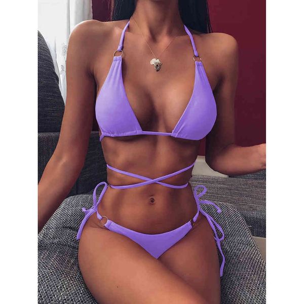 

bikini 2021 women's swimsuit bandage suit 2-piece