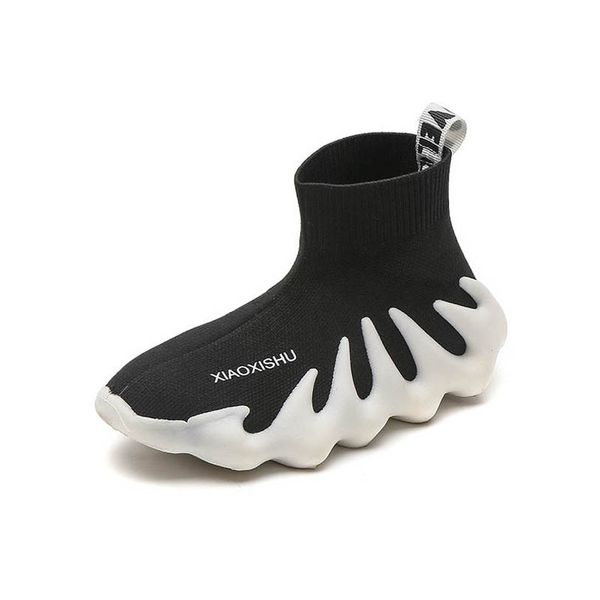 

children athletic kids skateboardingshoes sneakers baby boys socks shoe autumn casual girls footwear wear b8045, Black