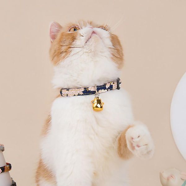 

cat collars & leads pet supplies cartoon bells japanese style and print