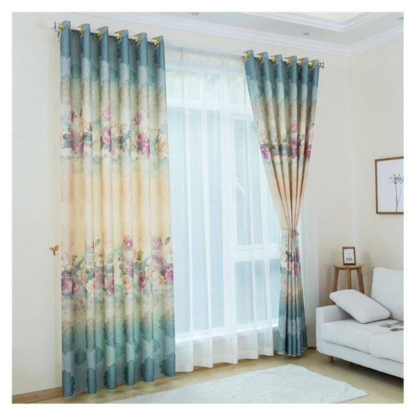 

curtain & drapes modern simple pastoral curtains exquisite thick linen flower jacquard printing high shading for living room bedroom