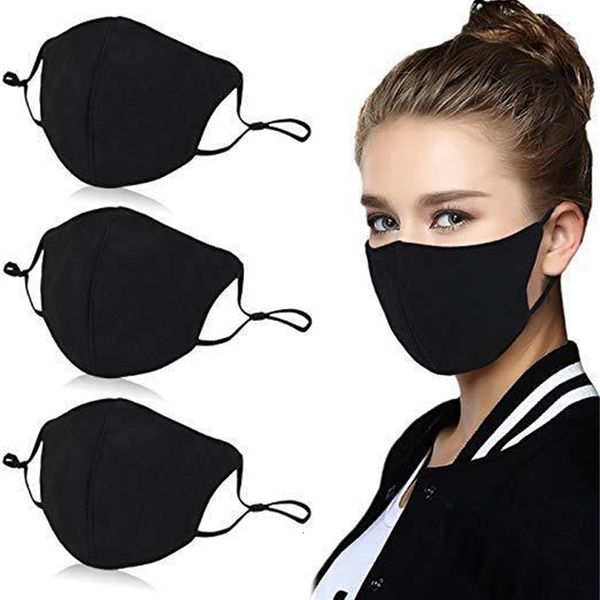 

pure layer washable cotton mask dust and fog three dimensional protection black mask