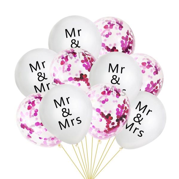 

party decoration 10pcs 10/12 inches mr&mrs wedding decorations confetti latex balloon supplies