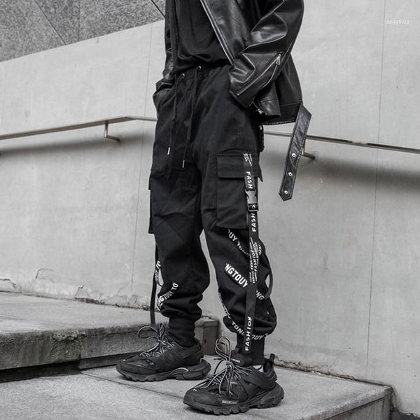 

men's pants fashion joggers men cargo black pocketharajuku sweatpant streetwear hip hop trouser tactical harem1