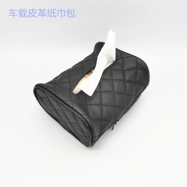 

tissue boxes & napkins car pu leather sun visor seat back hanging paper towel bag multi-purpose vehicle rhomboid storage box holder manufact