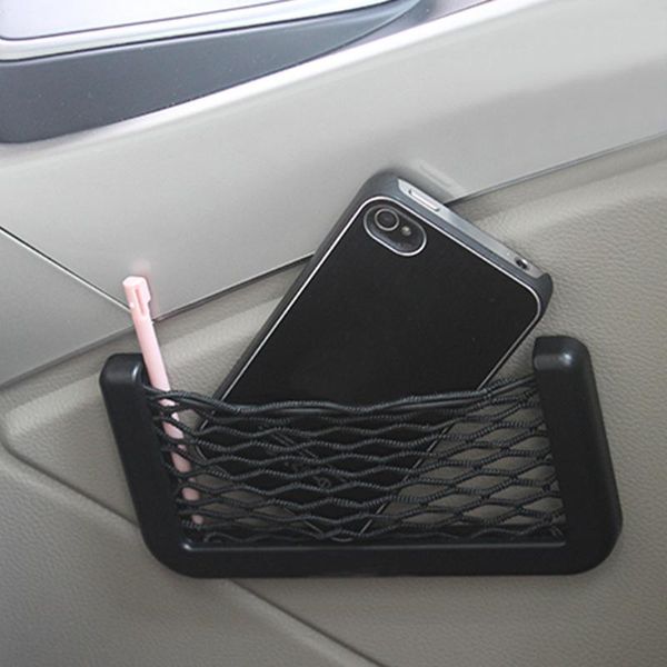 

1pcs car organizer storage bag auto paste net pocket phone holder accessories interior decorations