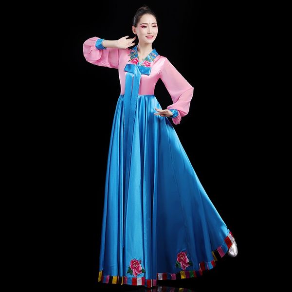 

hanbok korean ancient costumes women hanbok dress traditional party asian palace performance stage dance costume clothing 10742, Red