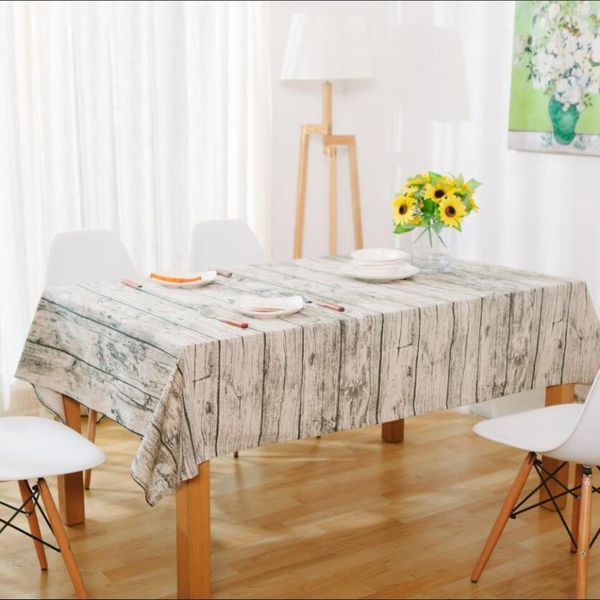 

decorative table cloth contton linen tablecolth dining cover for kitchen home fashion tree style wood print 140x140cm