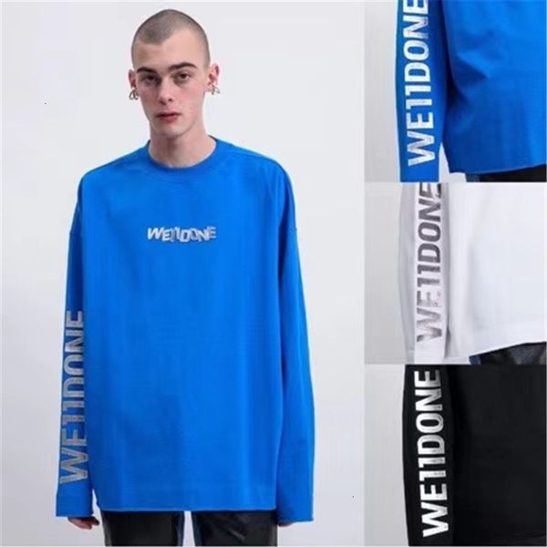 

men's t-shirts long sleeve we11done t-shirt women men 1:1 high-quality white black blue oversize welldone t shirts tees j0nv