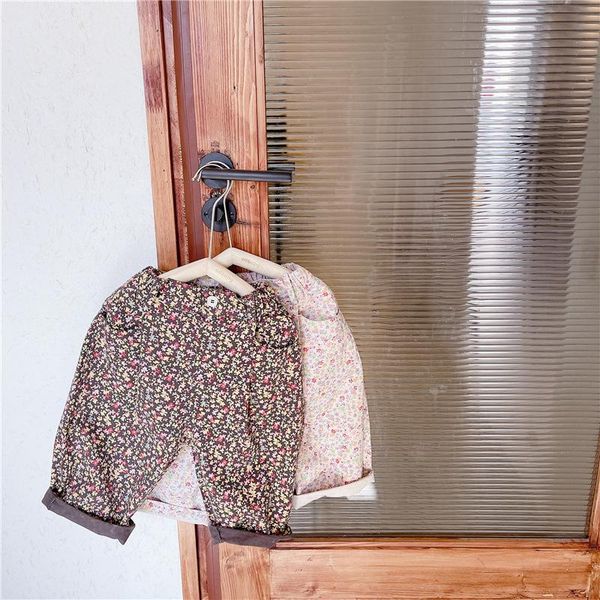 

trousers milancel 2021 autumn girls pants korean small floral casual 9 minutes, Blue