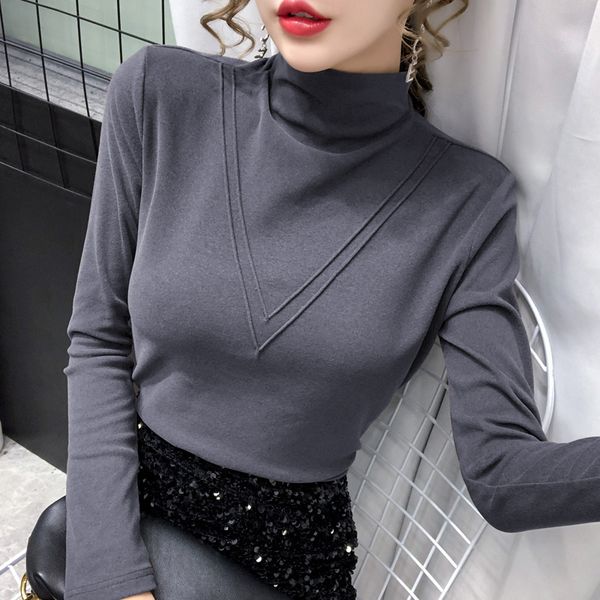 

women's sweaters cotton shirt, korean slim long sleeve, autumn do8t, White;black