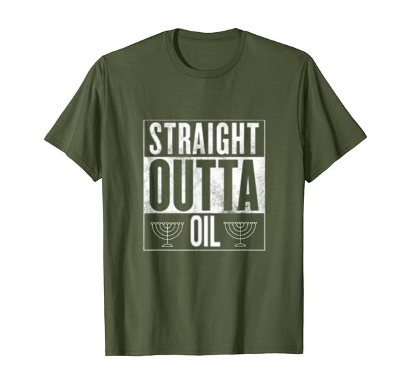 

hanukkah shirt straight outta oil menorah miracle t-shirt, White;black