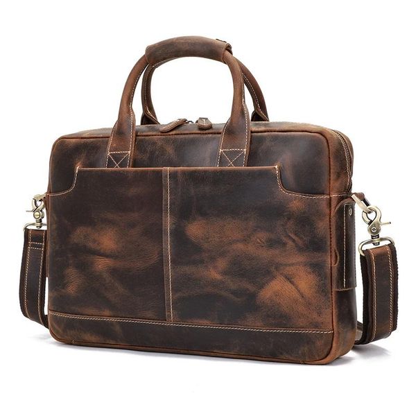 

men's briefcases genuine cow leather business lapbag handbag designer 7382r-y
