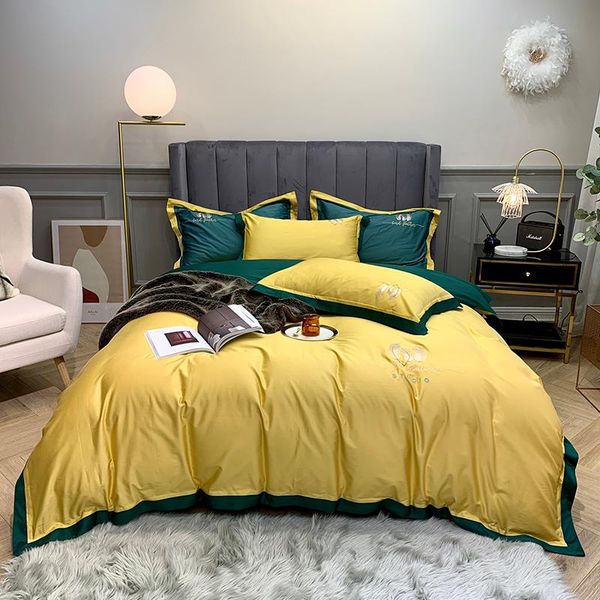 

bedding sets luxury egypt cotton sanding simple el style set warm duvet cover bed sheet pillowcases  king size 4pcs